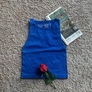 Primark Blue Ribbed Crop Tank M | New No Tags